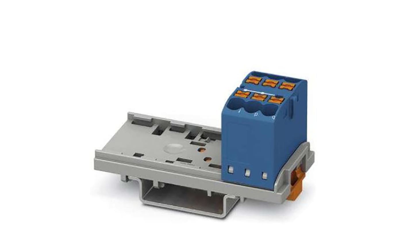 Phoenix Contact Distribution Block, 6 Way, 4mm², 24A, 690 V, Blue