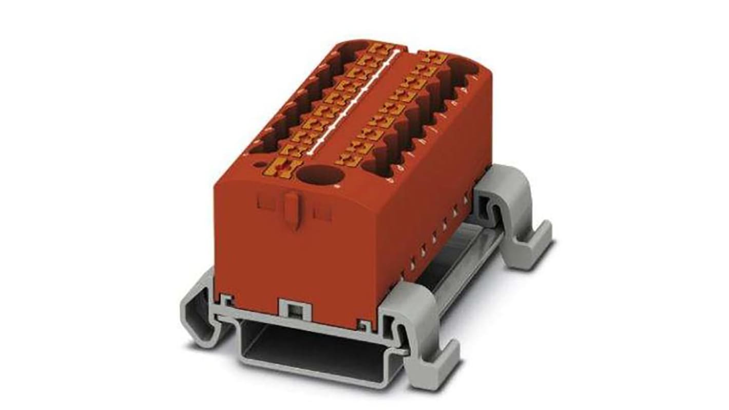 Phoenix Contact Distribution Block, 19 Way, 4mm², 24A, 690 V, Red