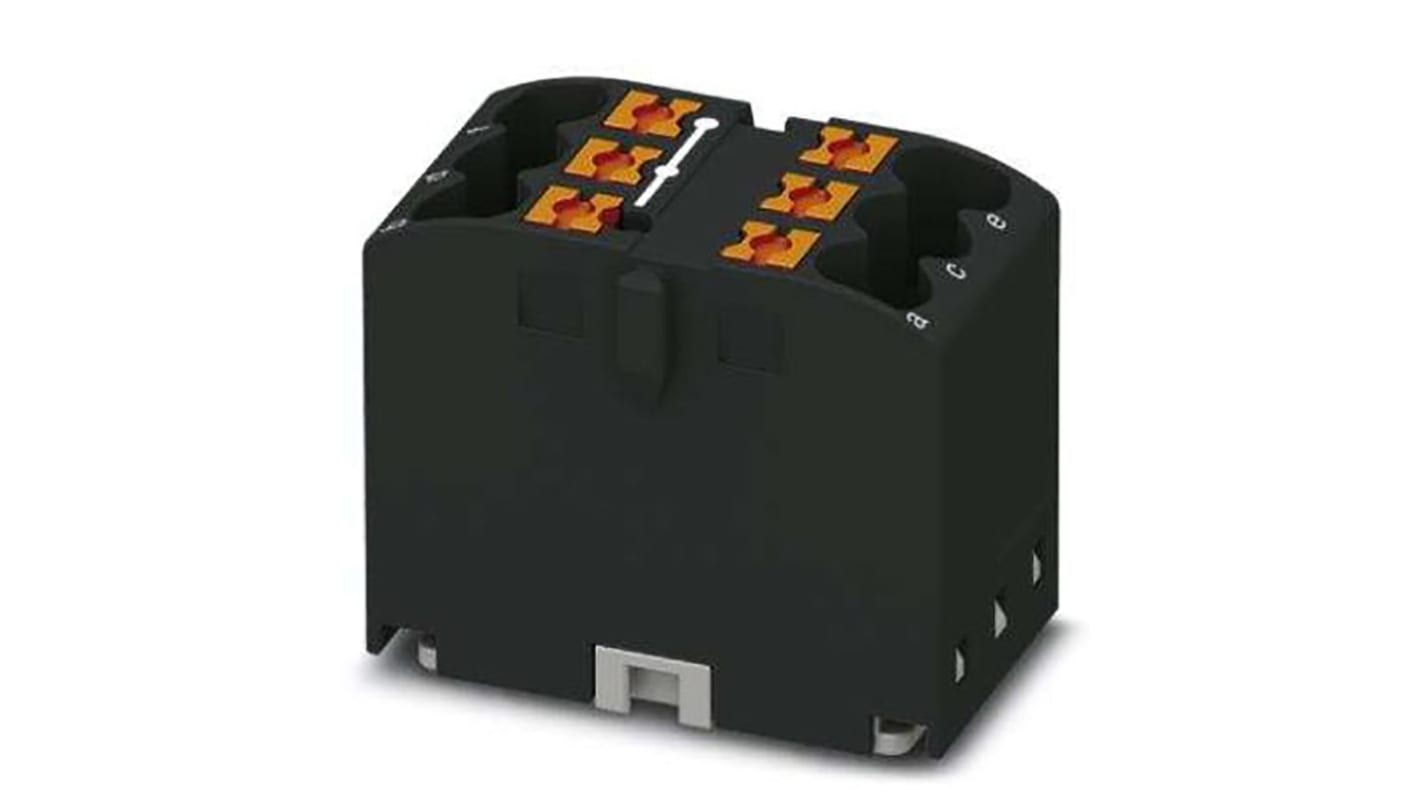 Phoenix Contact Distribution Block, 6 Way, 4mm², 24A, 450 V, Black