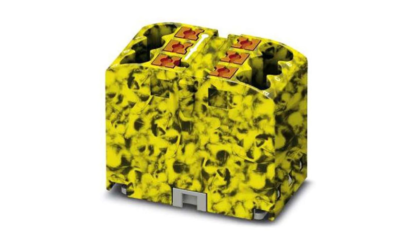 Phoenix Contact Distribution Block, 6 Way, 4mm², 32A, 450 V, Yellow