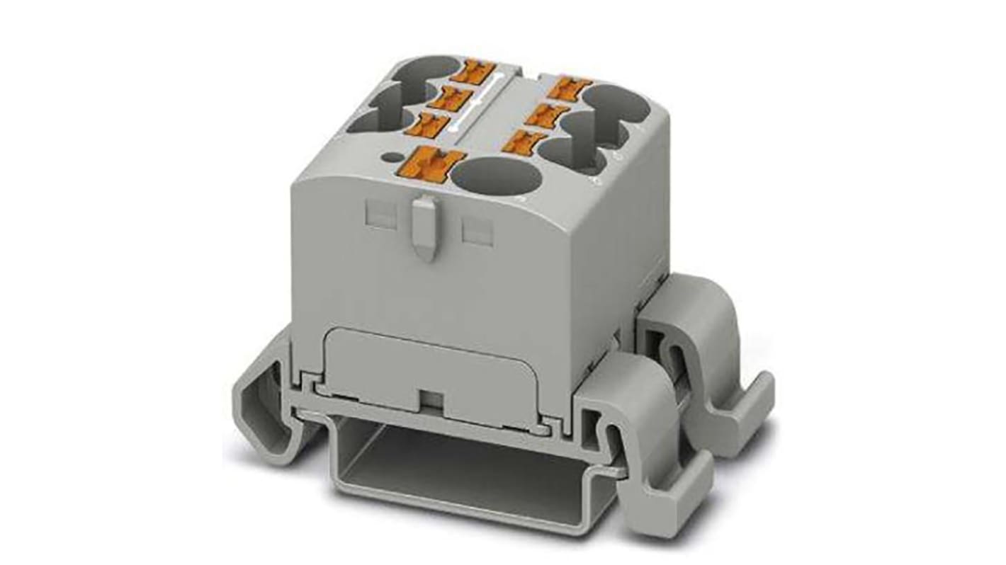 Phoenix Contact Distribution Block, 7 Way, 6mm², 24A, 450 V, Grey