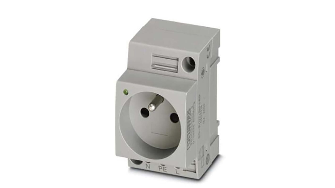 Phoenix Contact French Mains Sockets, 16A, DIN Rail Mount, 250 V