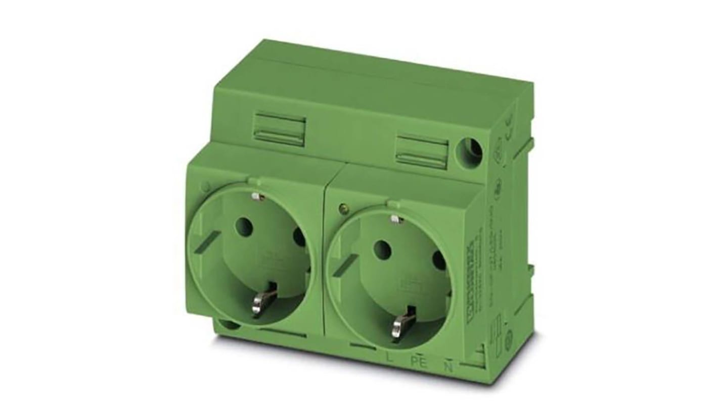 Phoenix Contact German Mains Sockets, 16A, DIN Rail Mount, 250 V