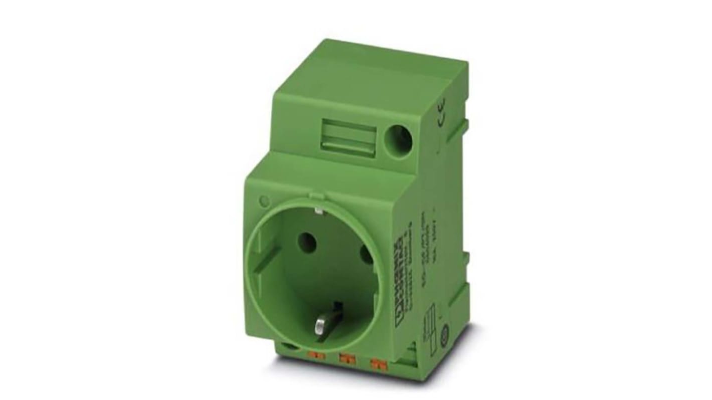 Phoenix Contact German Mains Sockets, 16A, DIN Rail Mount, 250 V