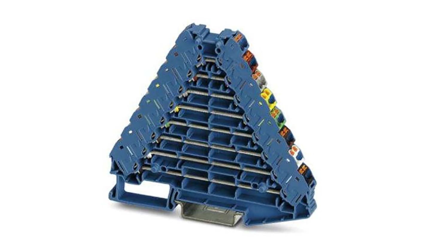 Bloc de jonction rail DIN Phoenix Contact PTRV 8, 0.14 → 2.5mm², Enfichable, Bleu