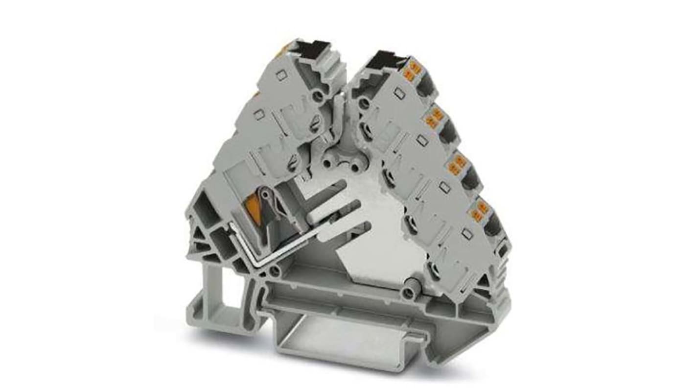 Phoenix Contact PTRVB 4-FI /GY Series Grey DIN Rail Terminal Block, 0.2 → 6mm², Push In Termination