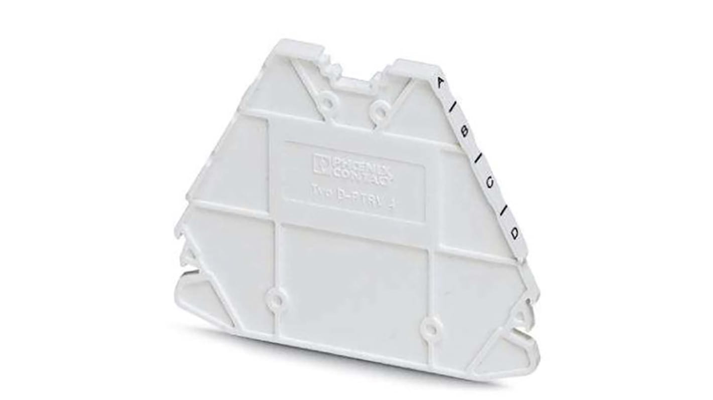 Phoenix Contact D-PTRV 4 WH Series End Cover for Use with DIN Rail Terminal Blocks