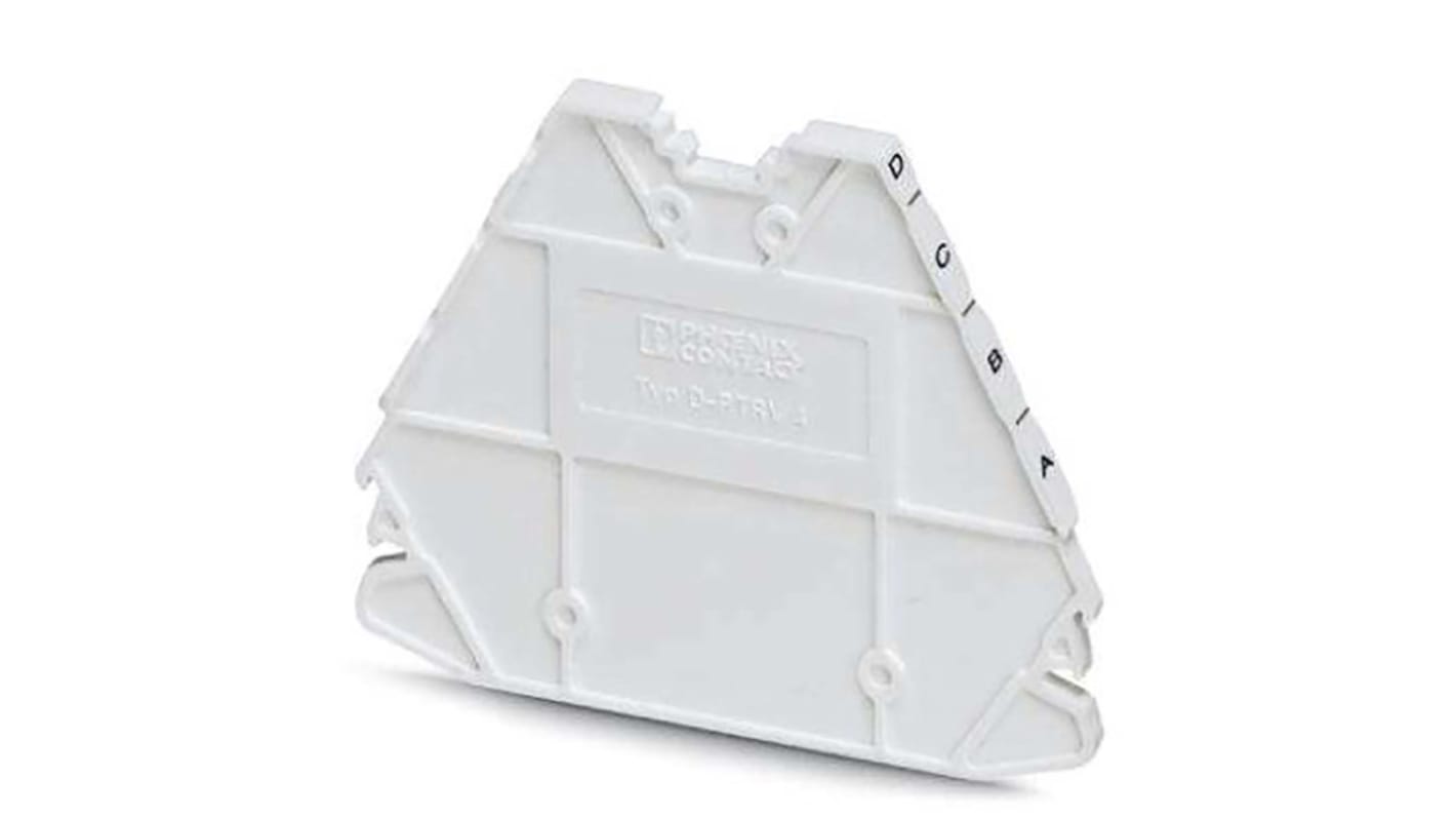 Phoenix Contact D-PTRV 4 WH D-A Series End Cover for Use with DIN Rail Terminal Blocks