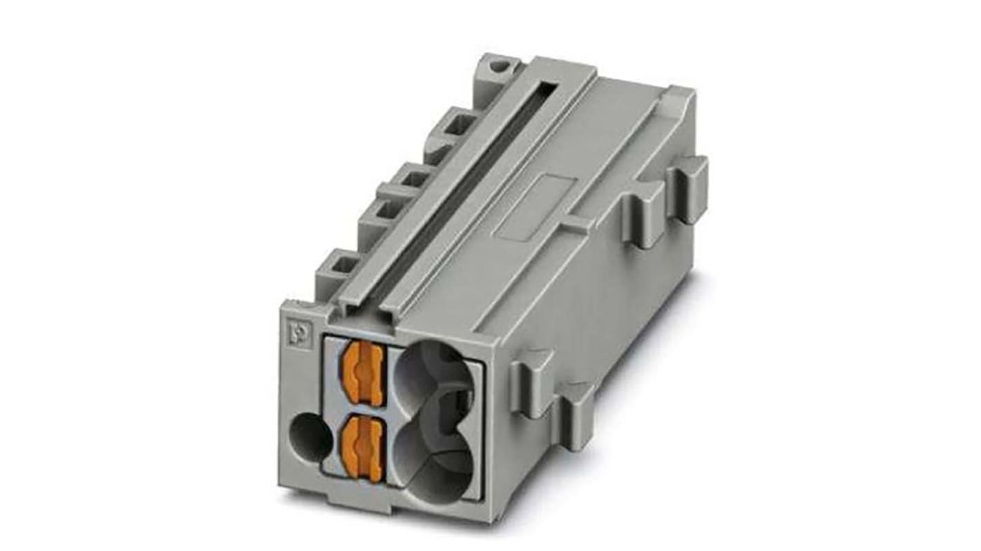 Phoenix Contact 5-2 /GY, PTMC 1 Series Grey DIN Rail Terminal Block, 0.14 → 2.5mm², Push In Termination