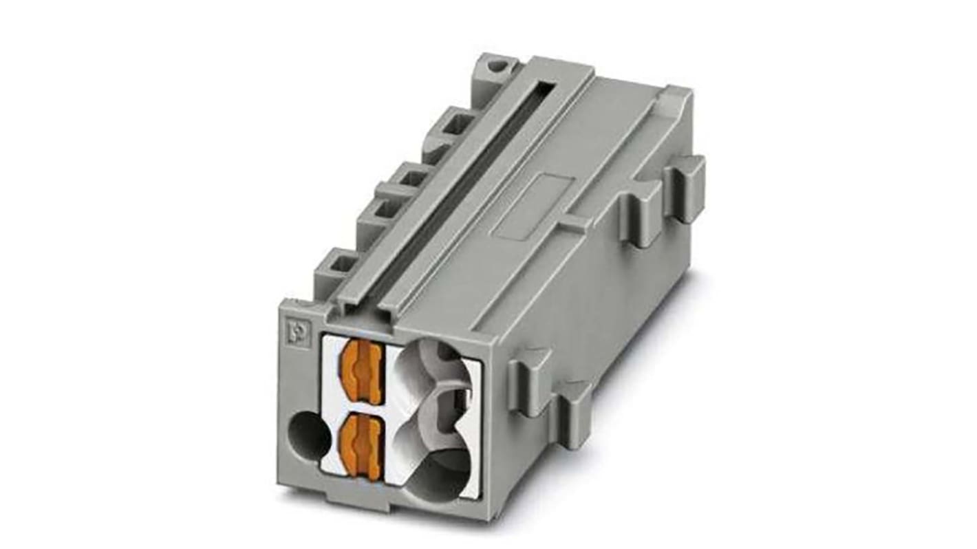 Phoenix Contact 5-2 /WH, PTMC 1 Series Grey DIN Rail Terminal Block, 0.14 → 2.5mm², Push In Termination
