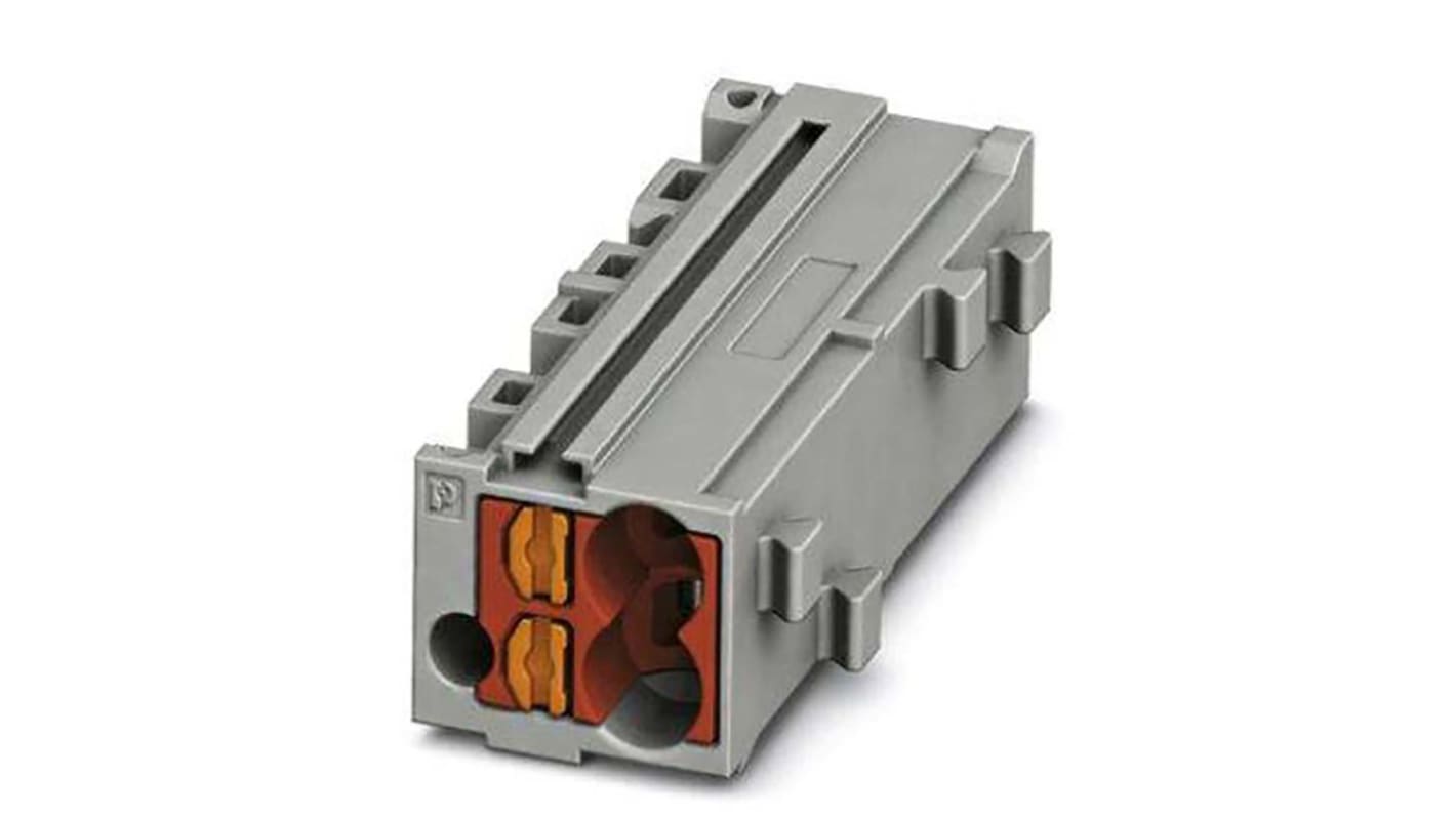 Phoenix Contact 5/80-3 /BU 19Z, PTMC 1 Series Grey DIN Rail Terminal Block, 0.14 → 2.5mm², Push In Termination