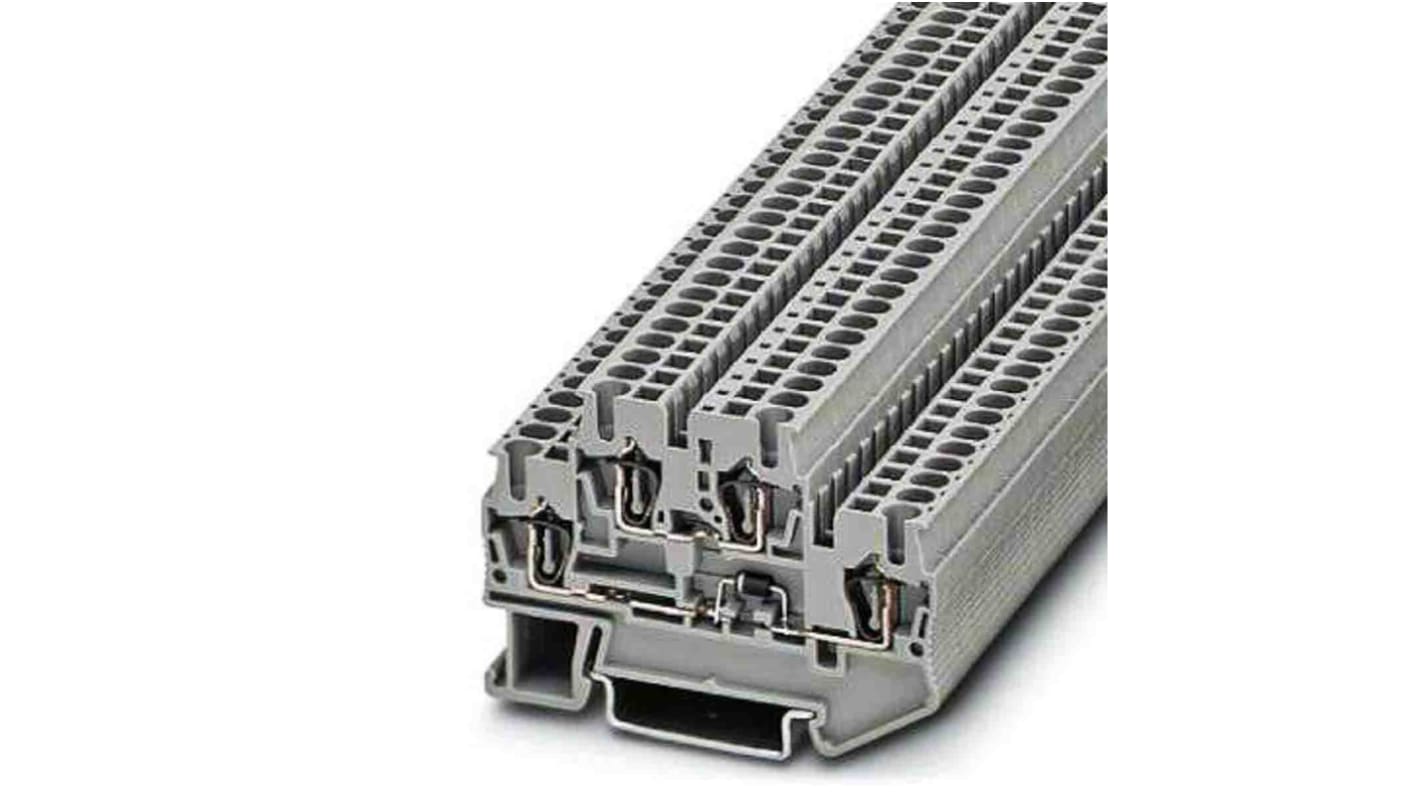 Phoenix Contact 5, STTB 2 Series Grey Component Terminal Block, 0.08 → 4mm², Spring Cage Termination