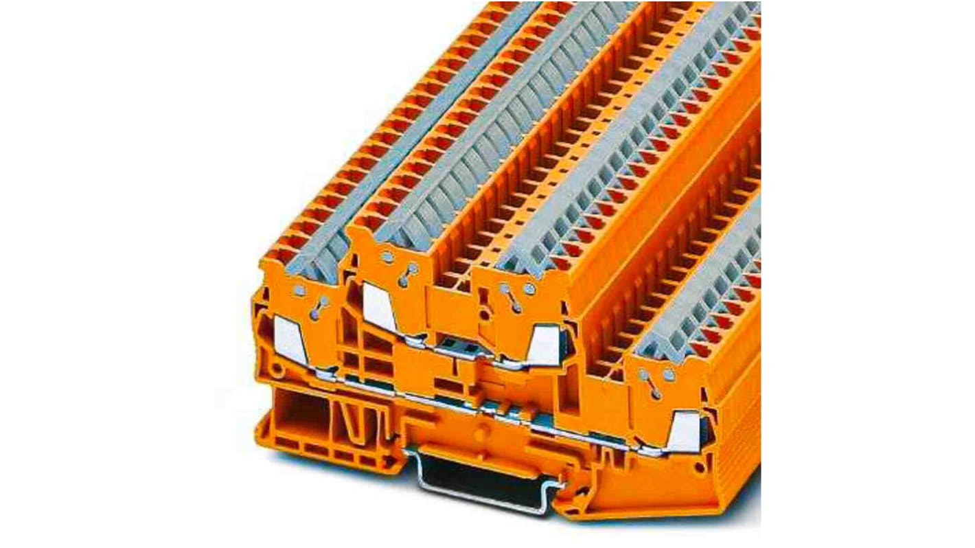 Bloque terminal de nivel doble, Naranja, Terminación Conexión Rápida