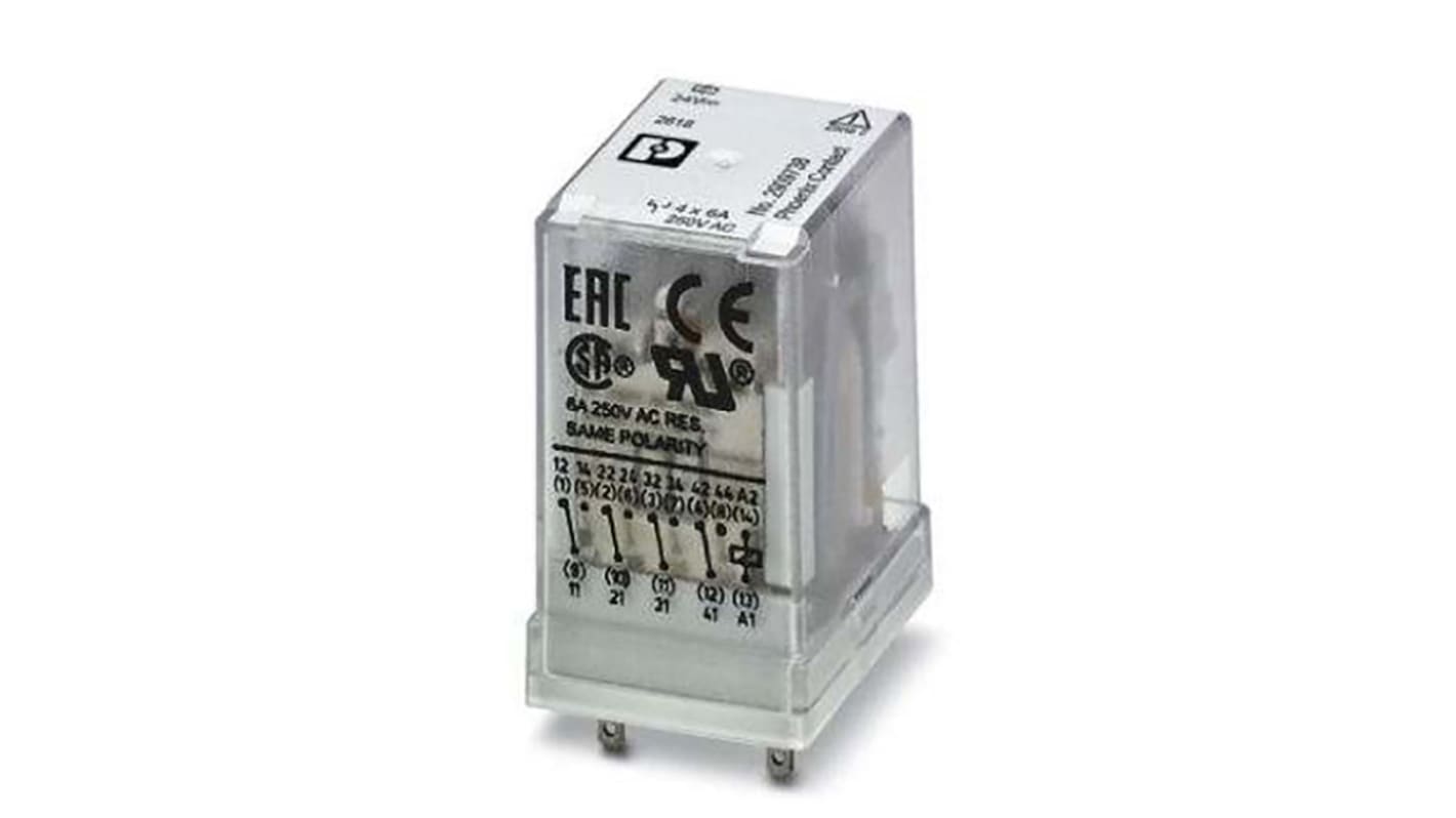 Phoenix Contact DIN Rail Power Relay, 24V dc Coil, 6A Switching Current