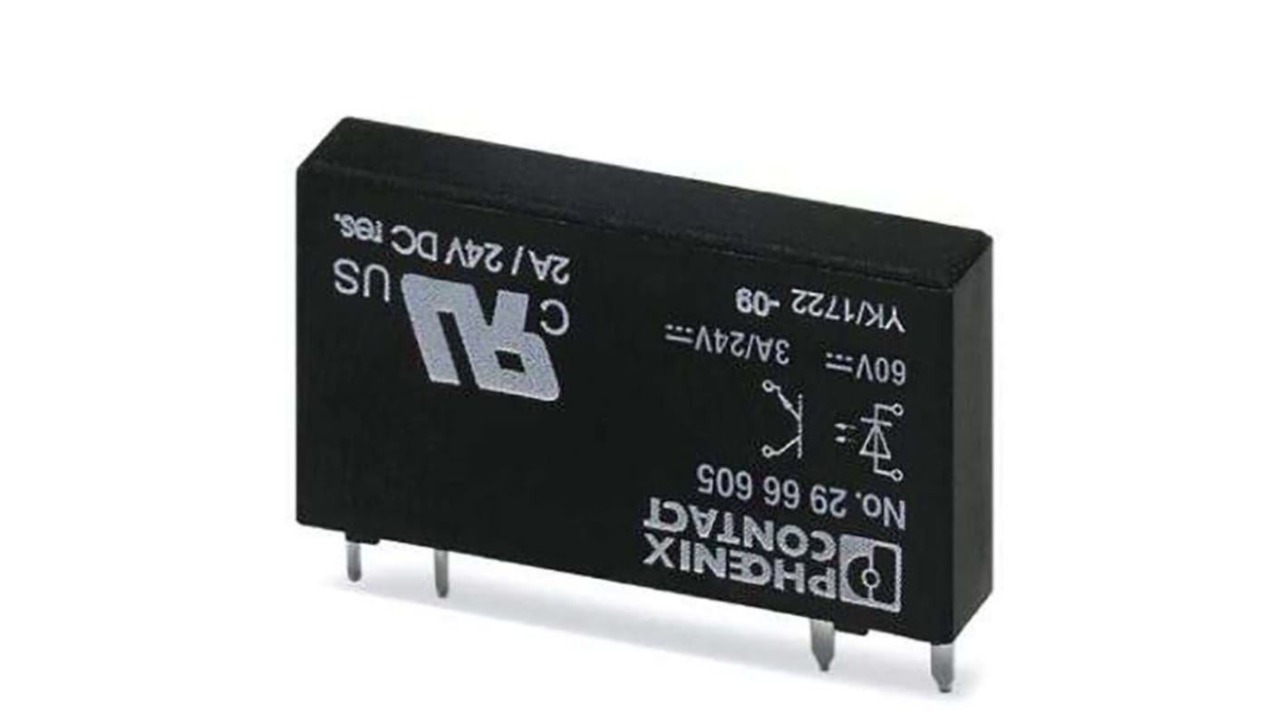 Phoenix Contact OPT-60DC/ 24DC/ 2 Series Solid State Relay, DIN Rail Mount, 72 V dc Load