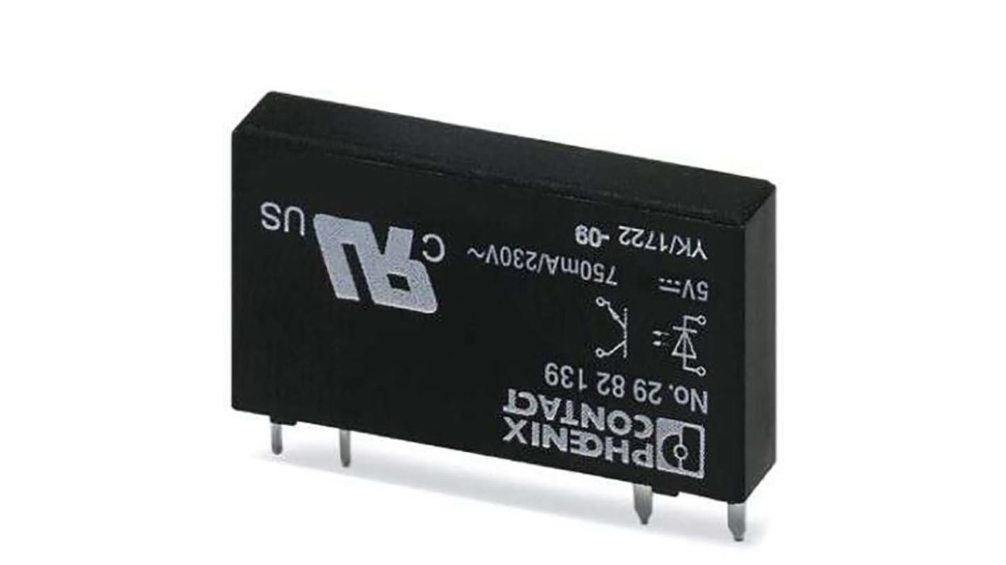 Phoenix Contact OPT- 5DC/230AC/ 1 Series Solid State Relay, 10 mA Load, DIN Rail Mount, 6 V dc Load