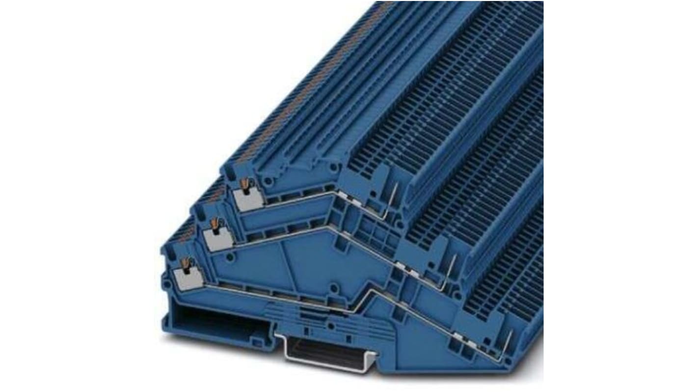 Phoenix Contact PTS 1.5/S-3L/3P BU Series Blue Multi Level Terminal Block, 0.14 → 1.5mm², Push In Termination