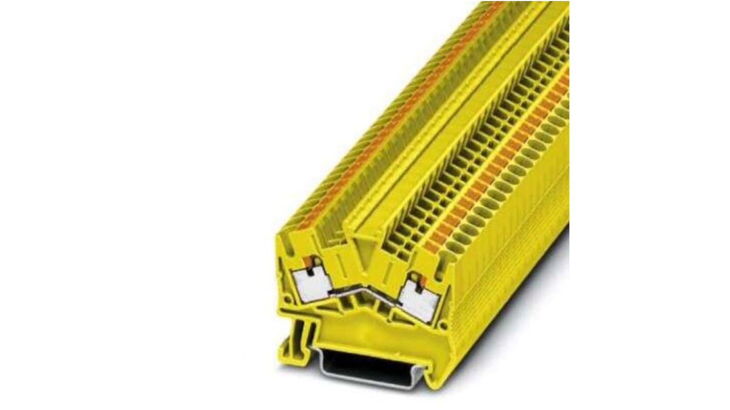 Phoenix Contact PTS 2.5 YE Series Yellow Feed Through Terminal Block, 0.14 → 4mm², Push In Termination, ATEX,