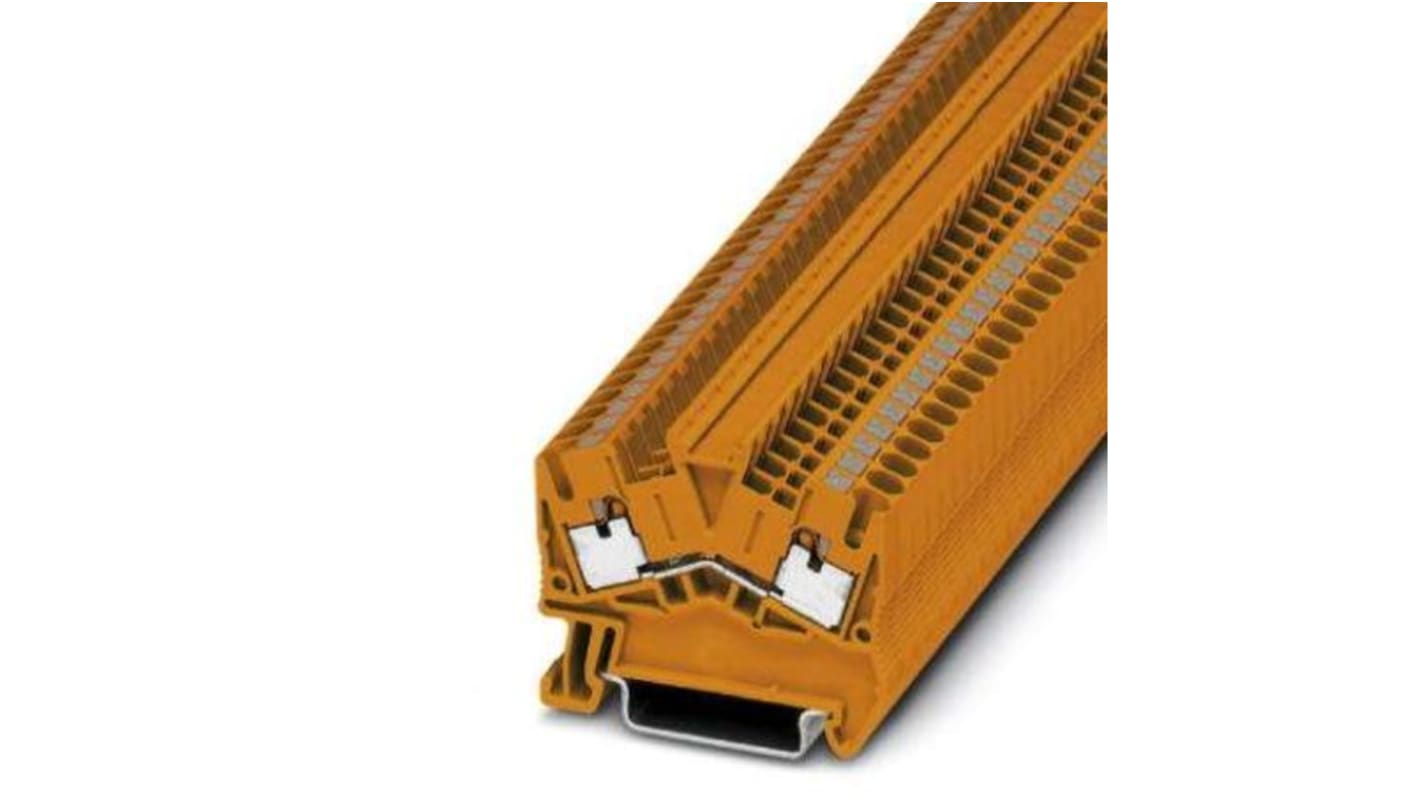 Phoenix Contact PTS 2.5 OG Series Orange Feed Through Terminal Block, 0.14 → 4mm², Push In Termination, ATEX,