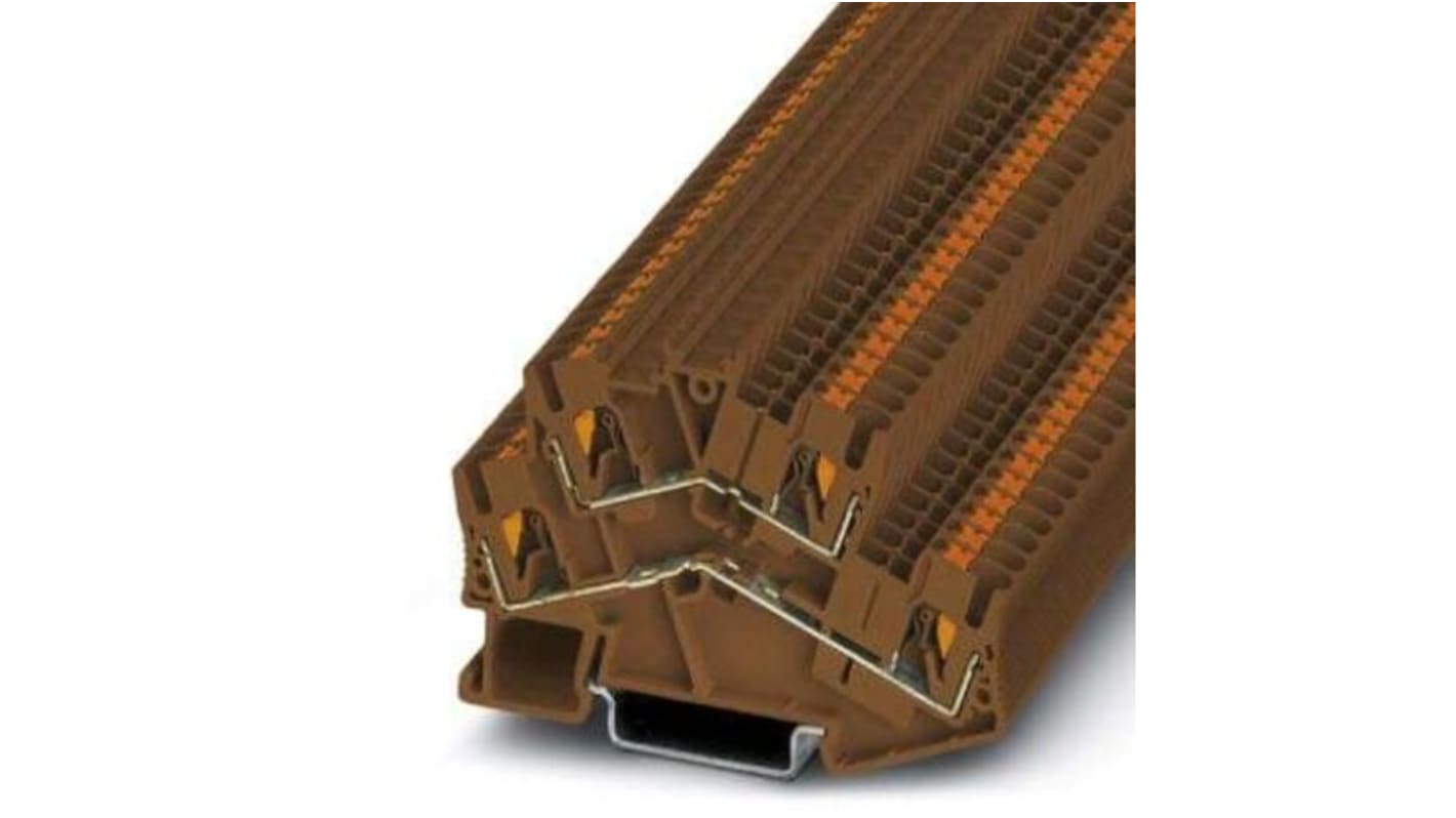 Phoenix Contact PTTBS 2.5 BN Series Brown Double Level Terminal Block, 0.14 → 4mm², Push In Termination, ATEX,