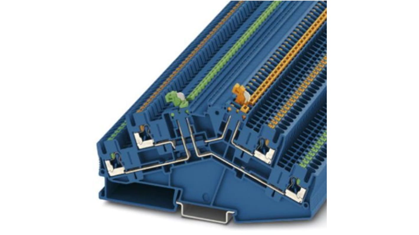 Phoenix Contact PTTBS 2.5-2MTB BU Series Blue Knife Disconnect Terminal Block, 0.14 → 4mm², Push In Termination