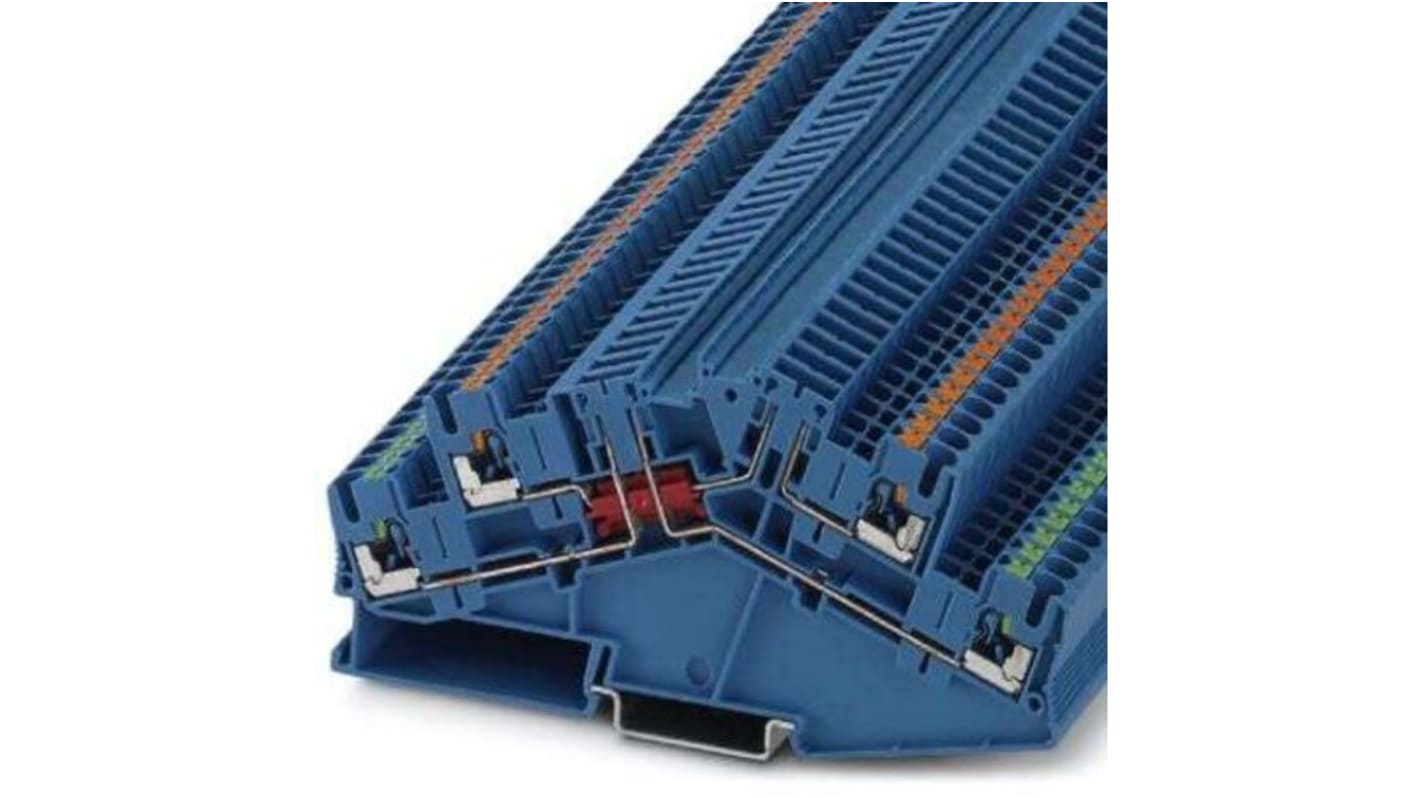 Phoenix Contact PTTBS 2.5-2TGB BU Series Blue Disconnect Terminal Block, 0.14 → 4mm², Push In Termination