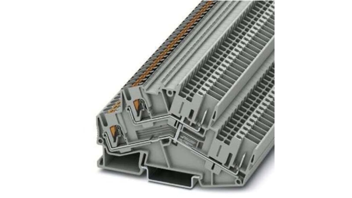 Phoenix Contact PTTBS 2.5/2P-PV Series Grey Double Level Terminal Block, 0.14 → 4mm², Push In Termination