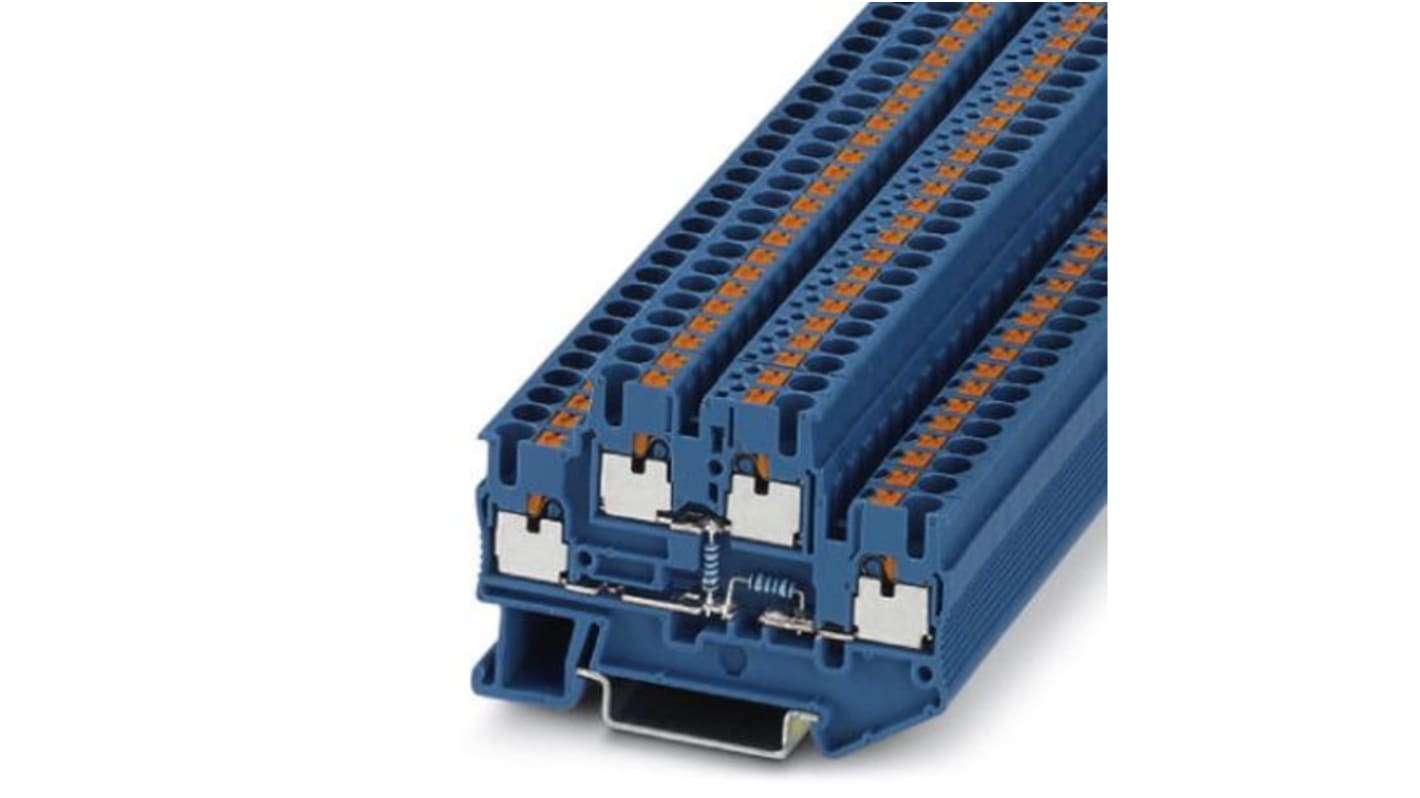 Phoenix Contact PTTB 2.5-2R BU/NAMUR Series Blue Component Terminal Block, 0.14 → 4mm², Push In Termination