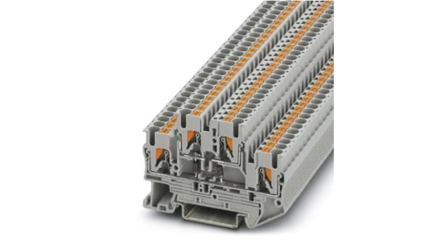 Phoenix Contact PTTB 2.5-2DIO/OL-U/OR-U Series Grey Component Terminal Block, 0.14 → 4mm², Push In Termination