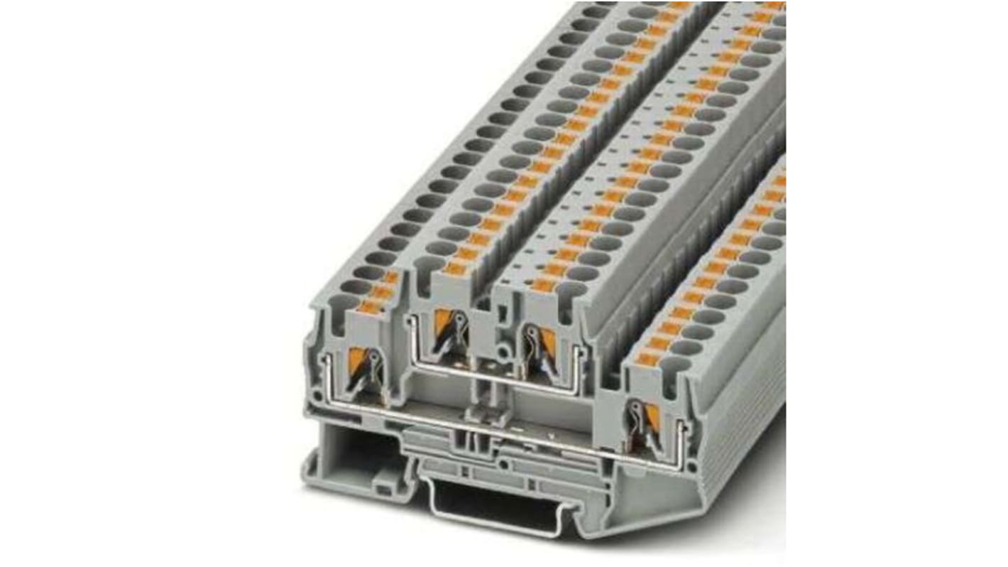Phoenix Contact PTTB 4 WH Series White Double Level Terminal Block, 0.2 → 6mm², Push In Termination, ATEX, IECEx