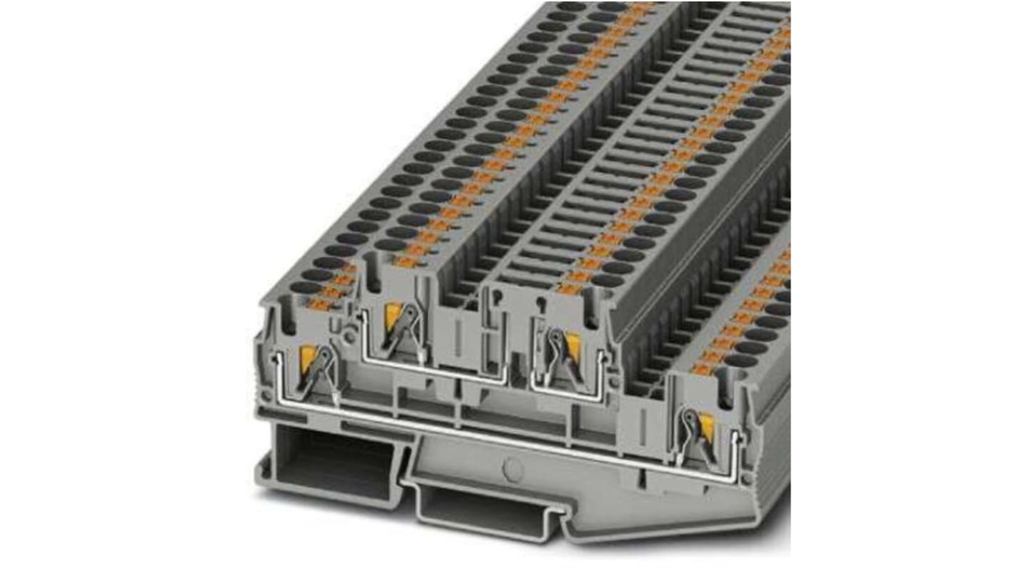 Phoenix Contact PTTB 4-TG Series Grey Disconnect Terminal Block, 0.2 → 6mm², Push In Termination