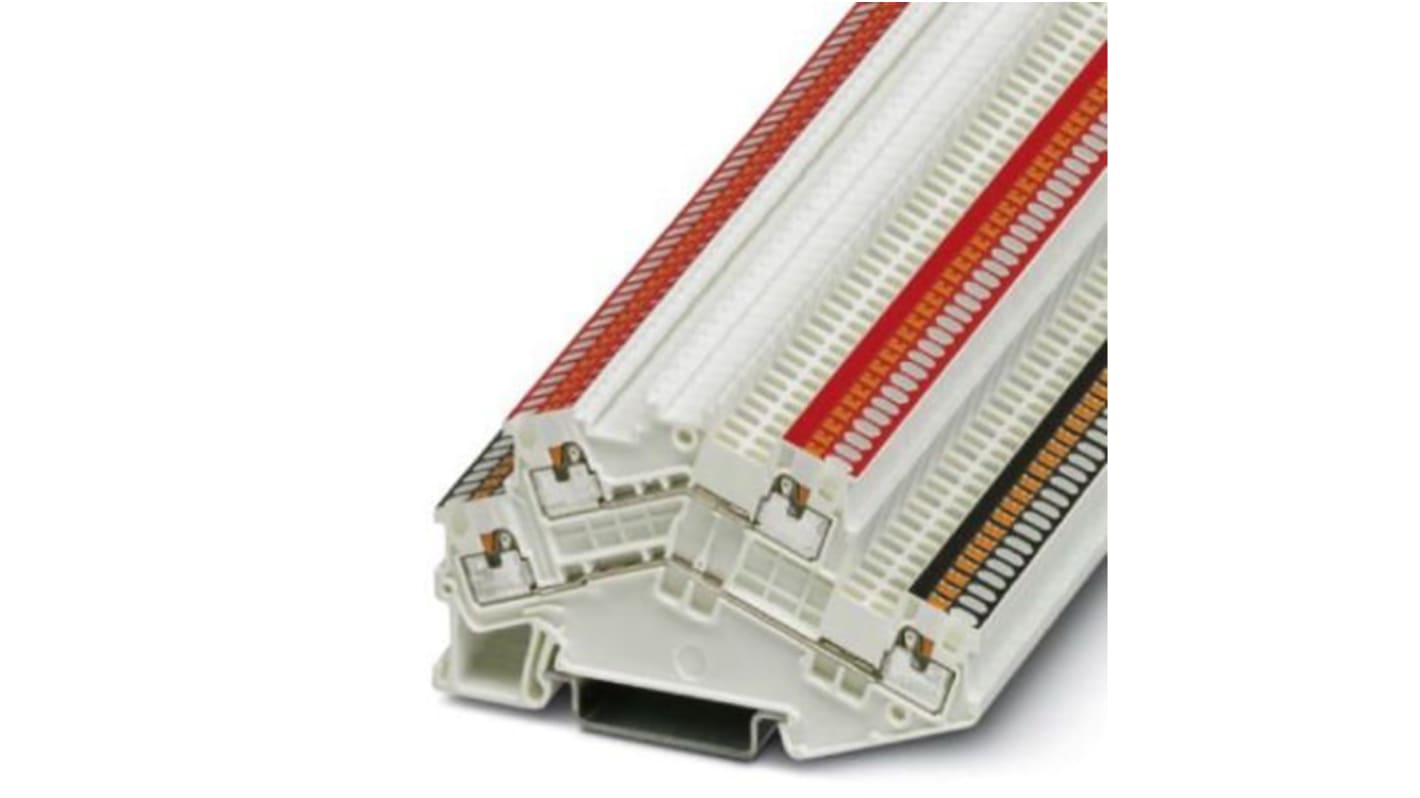 Phoenix Contact PTTBS 1.5/S WH/U-BK/O-RD Series White Double Level Terminal Block, 0.14 → 1.5mm², Push In