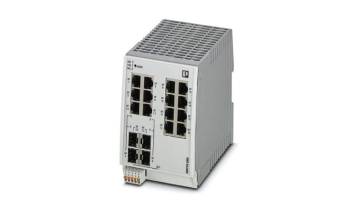 Phoenix Contact DIN Rail Mount Ethernet Switch, 12 RJ45 Ports, 10/100/1000Mbit/s Transmission, 24V dc