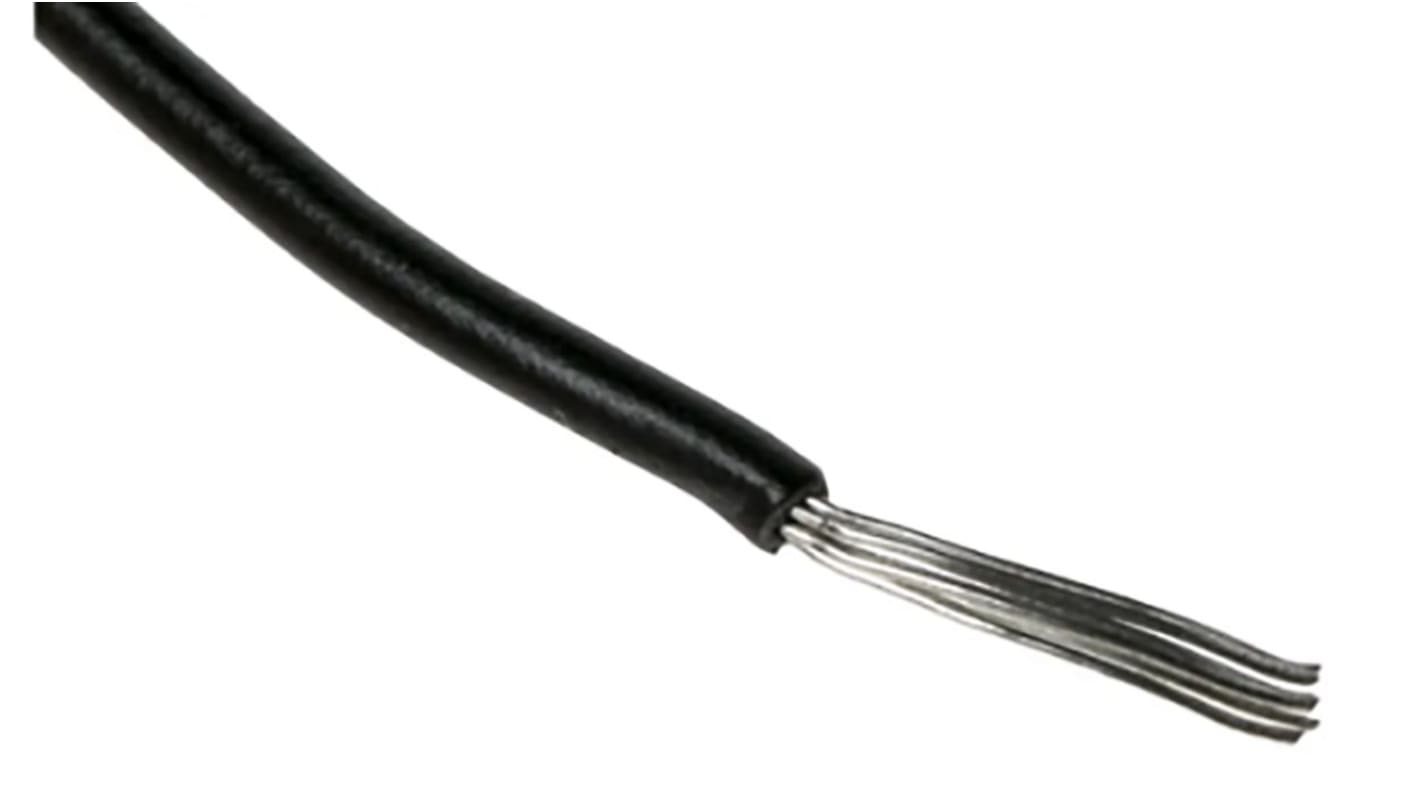 Cable de conexión RS PRO, área transversal 0,75 mm² Filamentos del Núcleo 7/0,4 mm Negro, 300 V, long. 100m, 18 AWG