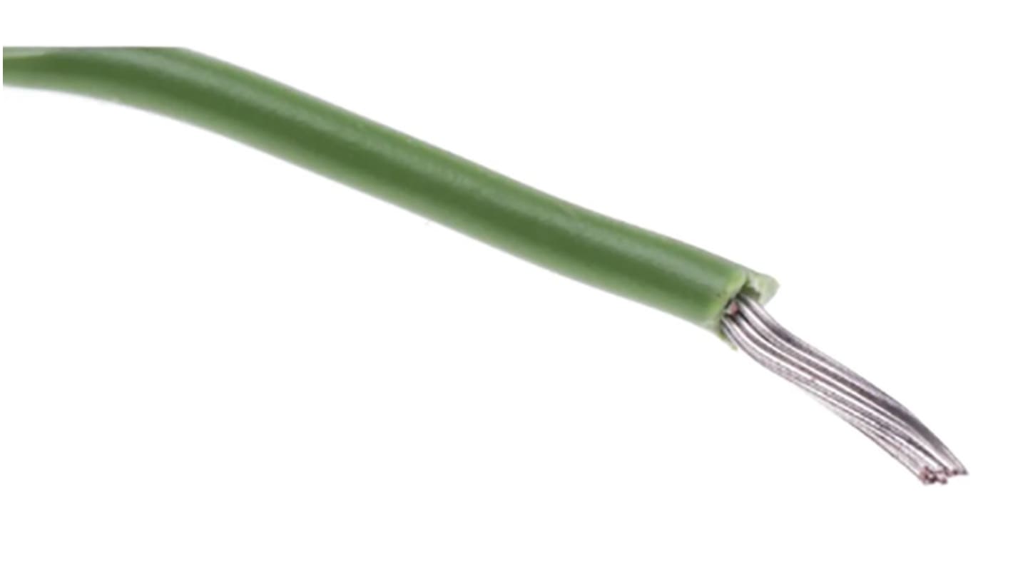RS PRO Green 0.33 mm² Hook Up Wire, 22 AWG, 7/0.25 mm, 100m, PVC Insulation