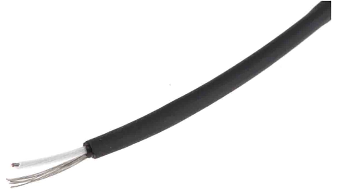 RS PRO Screened 1 Core Microphone Cable, 0.22 mm² CSA, 3.1mm od, 100m, Black