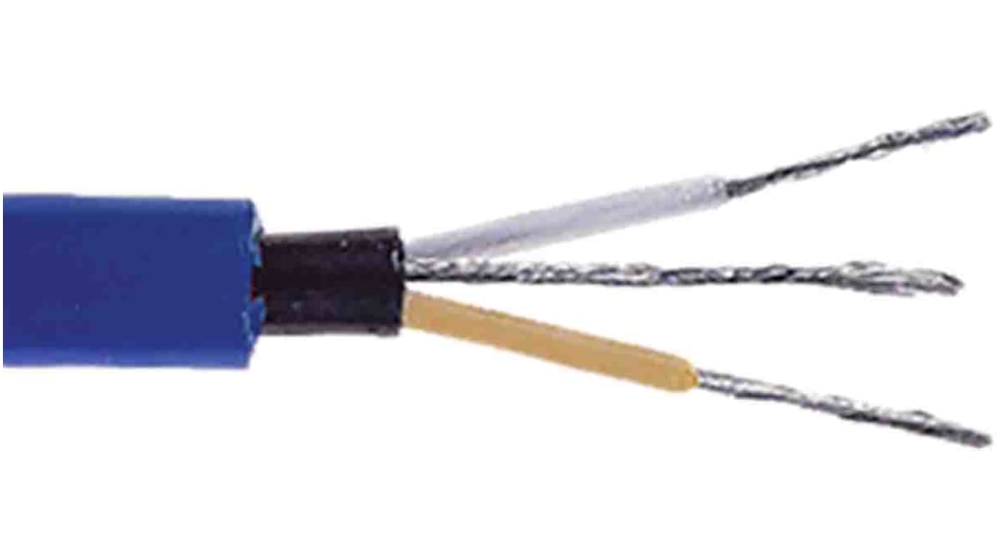 RS PRO Screened 2 Core Microphone Cable, 0.36 mm² CSA, 6.6mm od, 100m, Blue