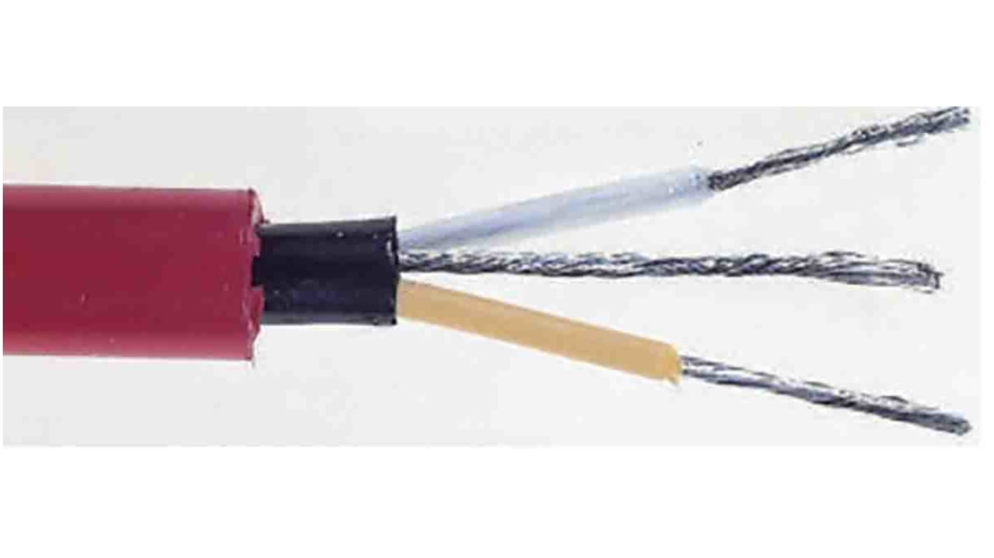 Câble audio RS PRO 1 paire , 0,36 mm² Blindé Semi-conducteur, Multiconducteur, gaine Rouge