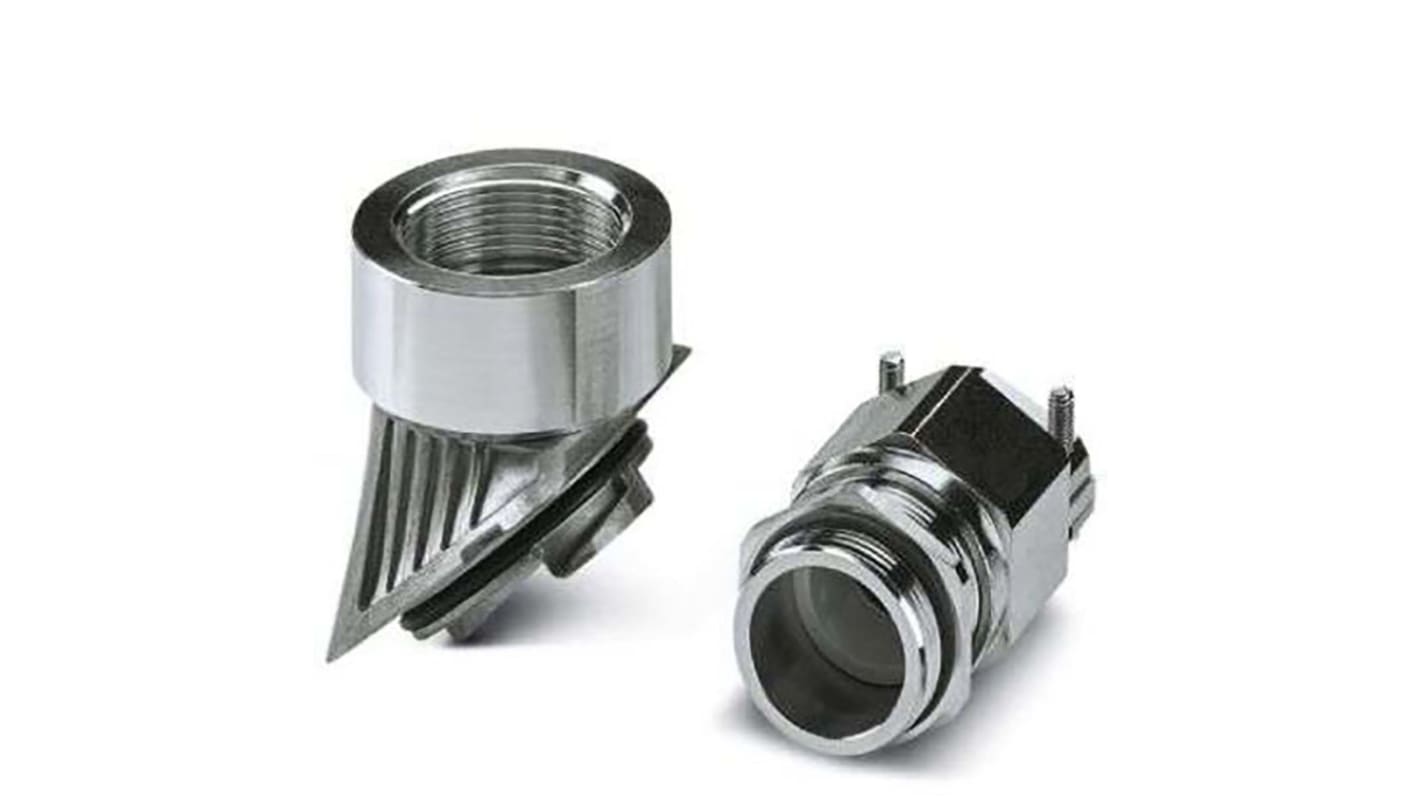 Phoenix Contact  HC-B-GTRS Series Silver Nickel Plated Brass Cable Gland, M32 Thread, 13mm Min, 21mm Max, IP66, IP67