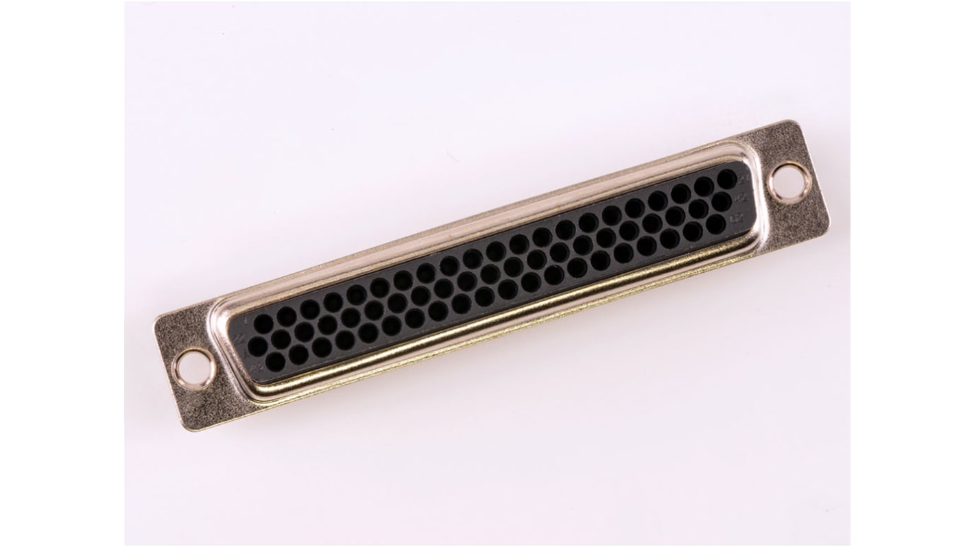 FCT from Molex 173113 62 Way Panel Mount D-sub Connector Socket, 1.98mm Pitch, with 4-40 Screw Locks