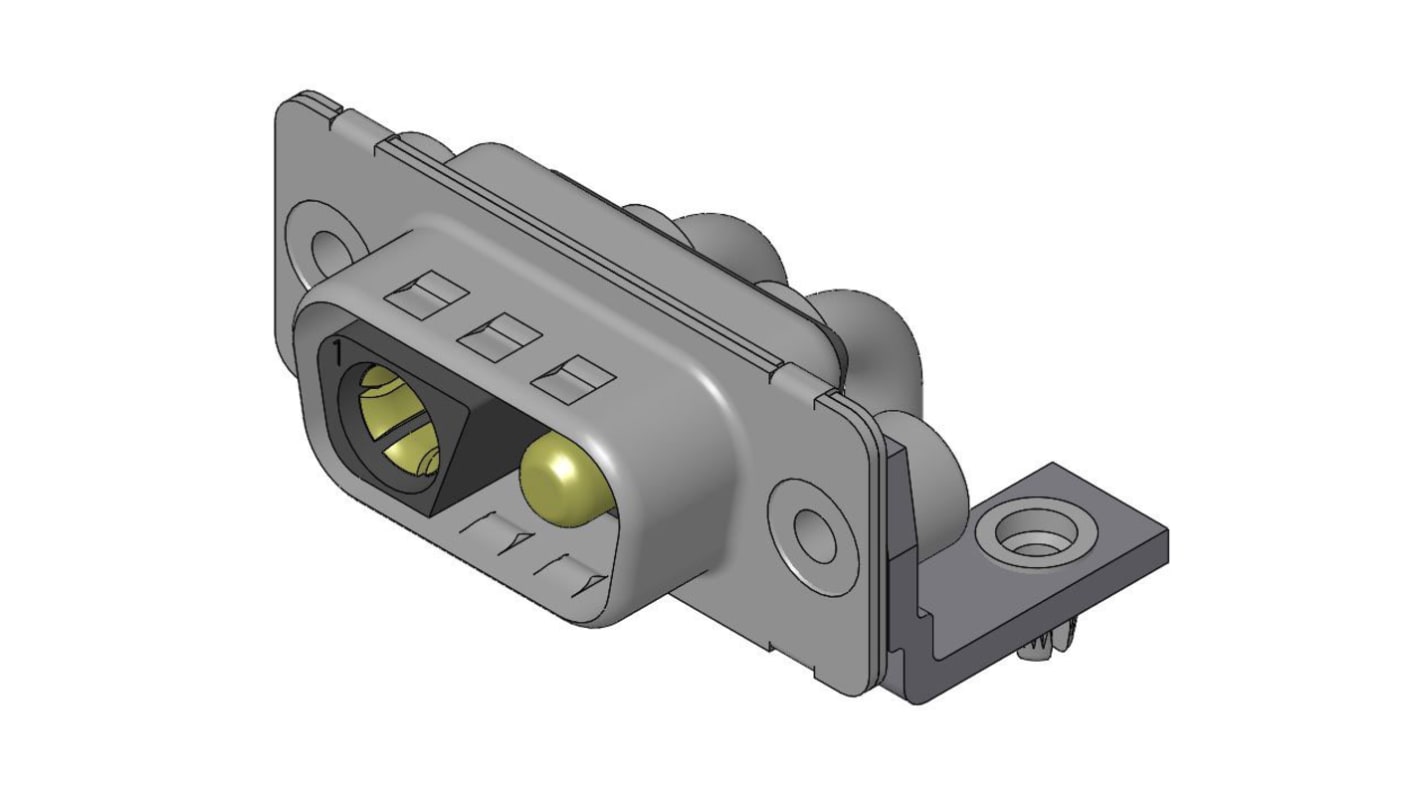 FCT from Molex 173107 2 Way Right Angle Through Hole D-sub Connector Socket, 6.86mm Pitch, with 4-40 Screw Locks