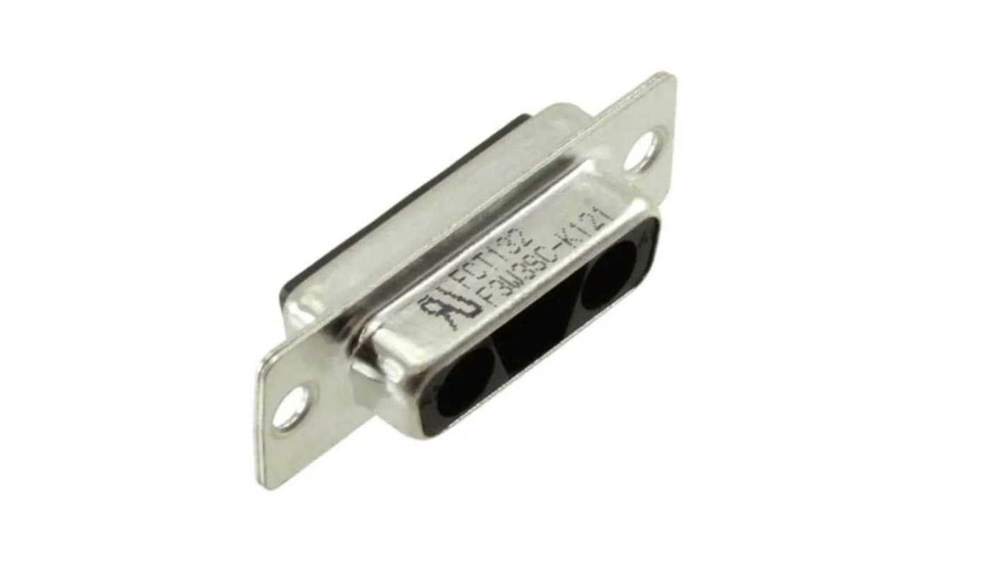 FCT from Molex 173107 3 Way Panel Mount D-sub Connector Socket, 6.86mm Pitch, with 4-40 Screw Locks