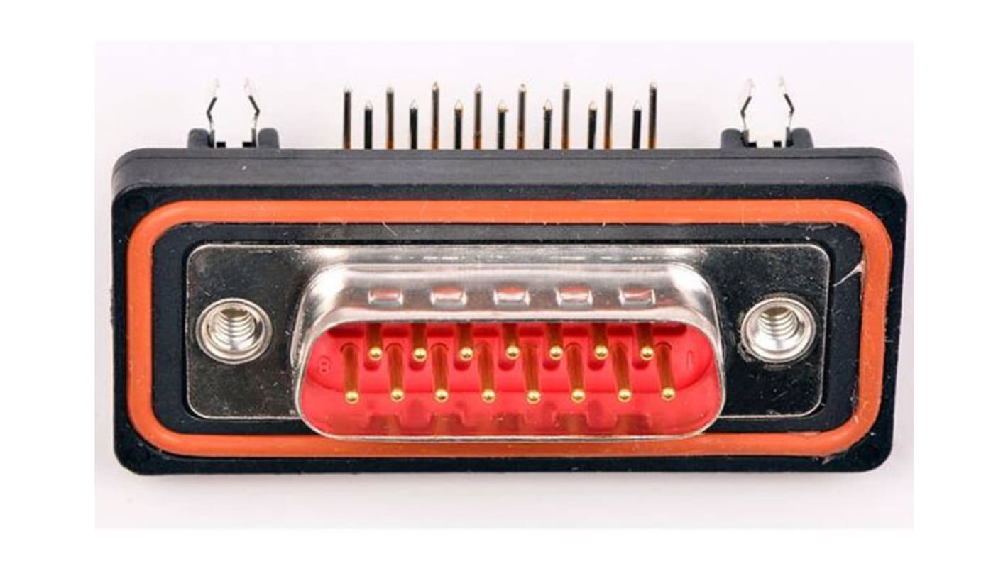 FCT from Molex 172704 15 Way Through Hole D-sub Connector Plug, 2.84mm Pitch, with 4-40 Screw Locks