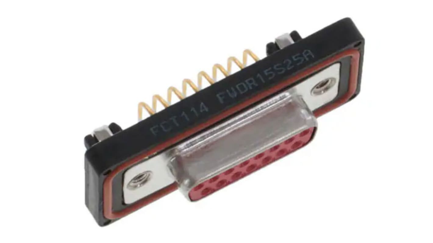 FCT from Molex 172704 15 Way Right Angle Through Hole D-sub Connector Socket, 2.84mm Pitch, with 4-40 Screw Locks