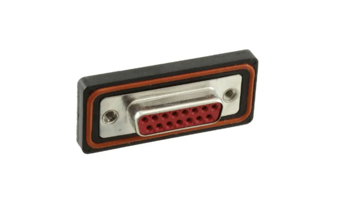 FCT from Molex 173110 15 Way Panel Mount D-sub Connector Socket, 2.84mm Pitch, with 4-40 Screw Locks