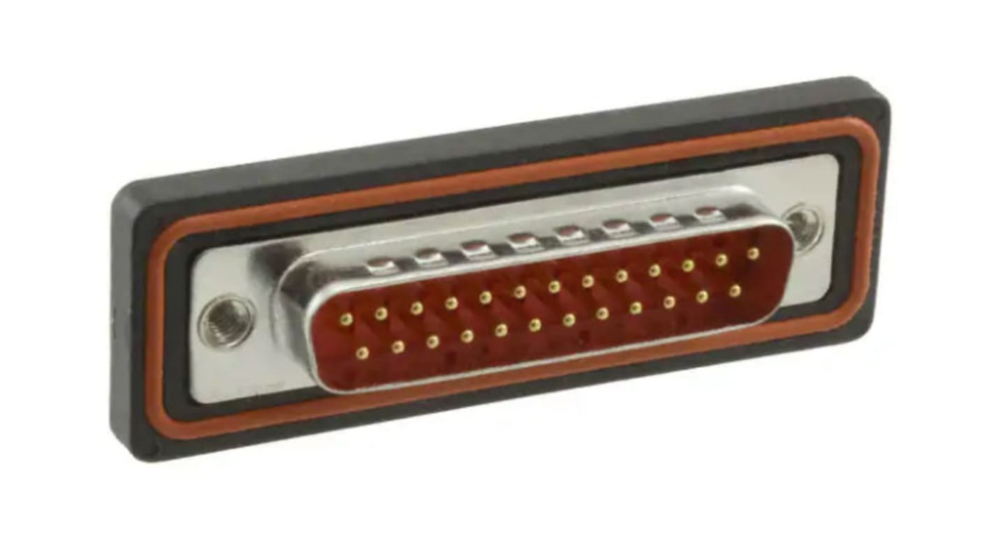 FCT from Molex 172704 25 Way Panel Mount D-sub Connector Plug, 2.84mm Pitch, with 4-40 Screw Locks