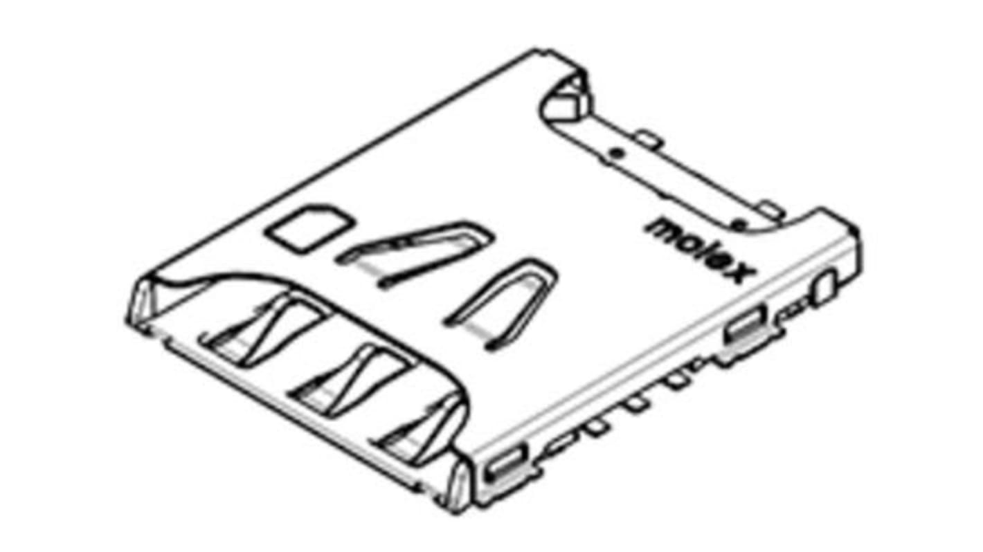 Connettore scheda SIM Molex Femmina, 6 vie, 1 file, passo 2.54mm