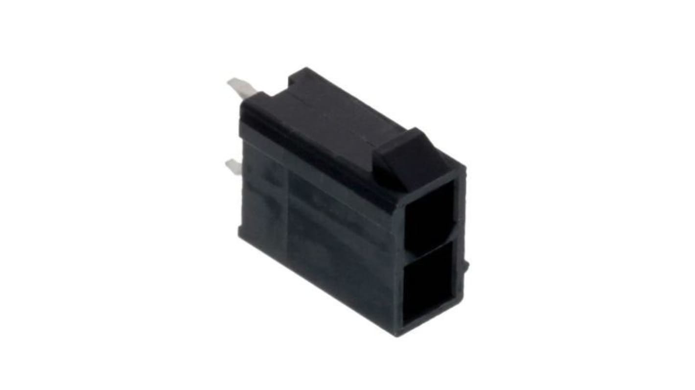 Conector macho para PCB Molex serie Mini-Fit Jr. de 2 vías, 2 filas, paso 4.2mm, Montaje en orificio pasante