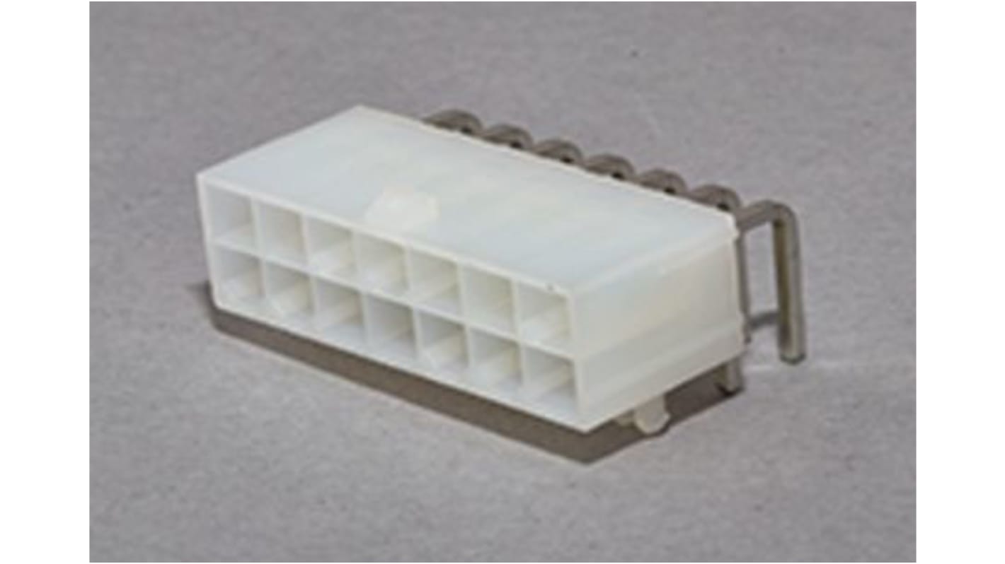Molex Mini-Fit Jr. Leiterplatten-Stiftleiste gewinkelt, 14-polig / 2-reihig, Raster 4.2mm, Ummantelt