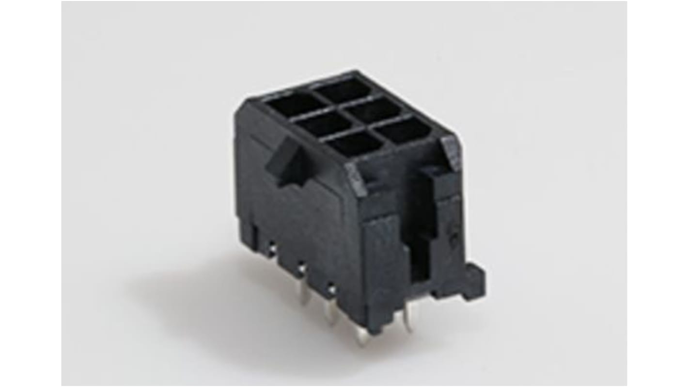 Conector macho para PCB Molex serie Micro-Fit 3.0 de 6 vías, 2 filas, paso 3.0mm, Montaje en orificio pasante